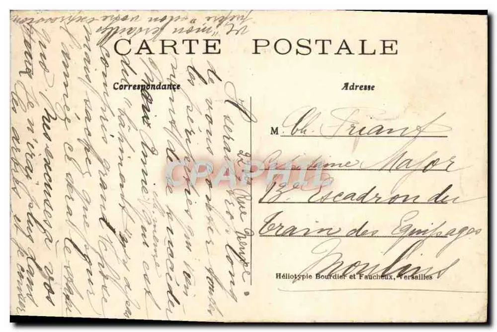 Versailles – Park des Petit Trianon – Das französische Pavillon – Héliotypie Bourdile et Faucheux, n°109 - Rückseite