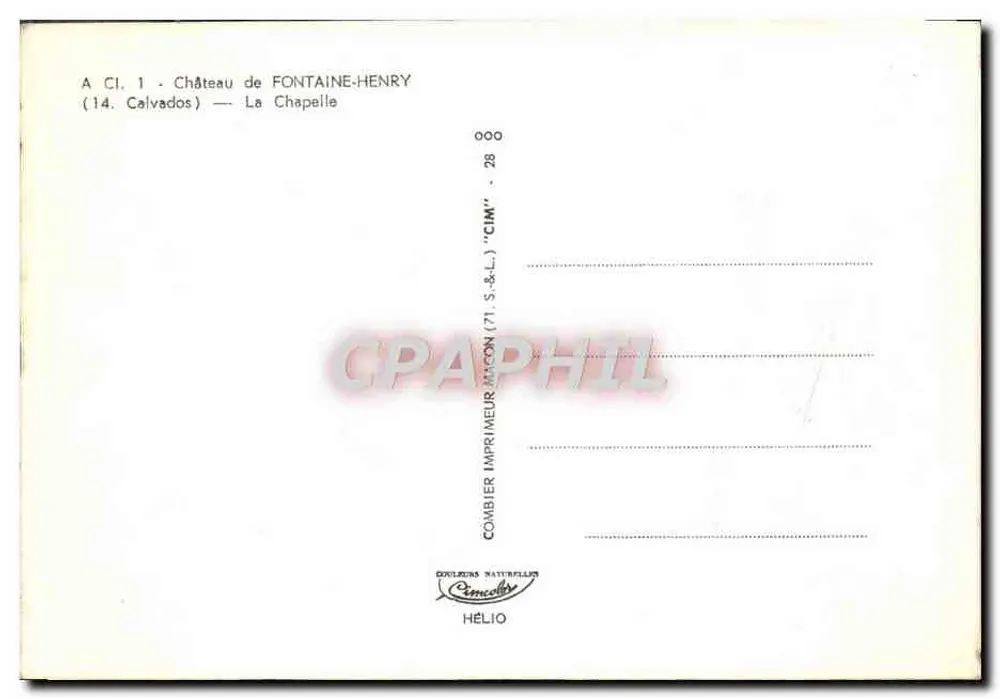 Capela de Fontaine-Henry — Calvados — editada por CIM - Verso