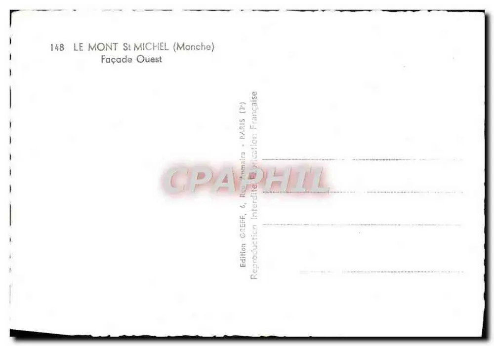 Monte Saint-Michel — Fachada Oeste — Edição Greff - Verso