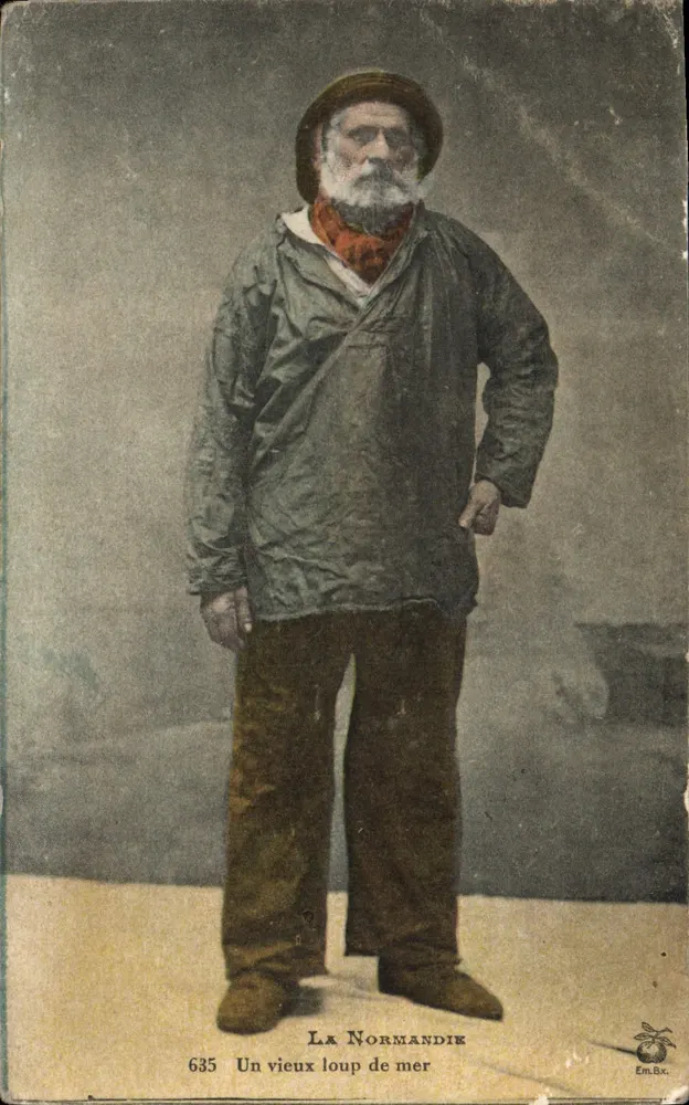 Ein alter Seemann — Porträt eines alten Mannes in Fischerkleidung — Verlag Em.Ba. n° 635 - Vorderseite