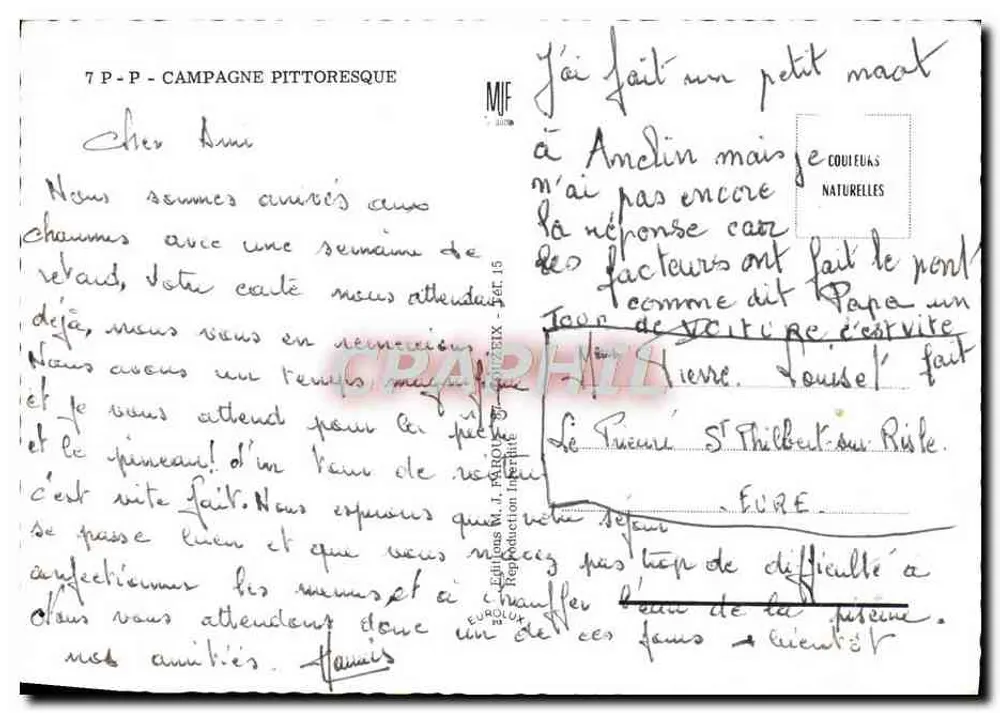 चित्रकारी खेत — चित्रकारी ग्रामीण क्षेत्र — एडीशन म.जे. फारोइन, संख्या 15 - पीछे