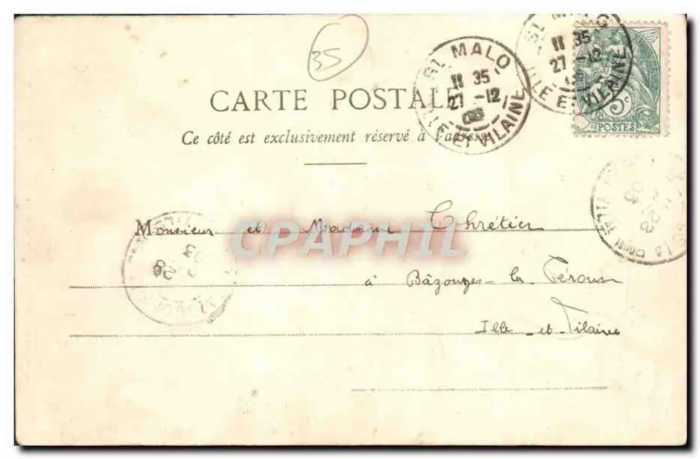 A Bretanha na Cruz — Desenho de Th. Buznel — Edição do Comitê do Carnaval de Trégor - Verso