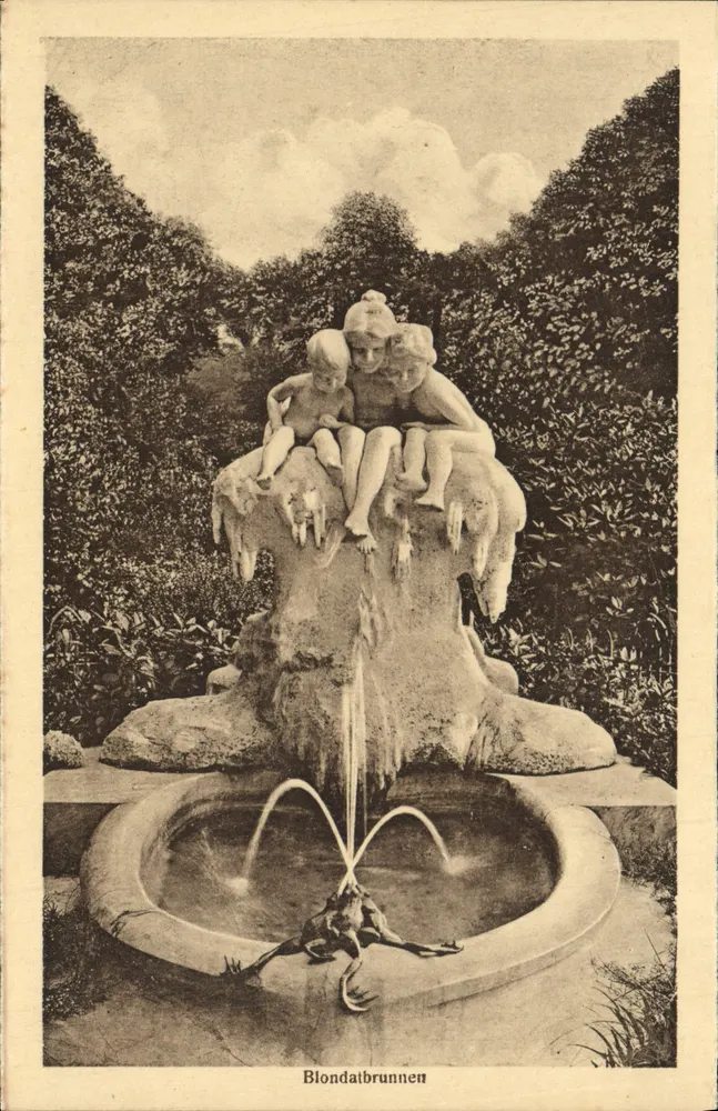 Blondatbrunnen — Fontäne mit drei Kindern — unbekannter Verleger - Vorderseite