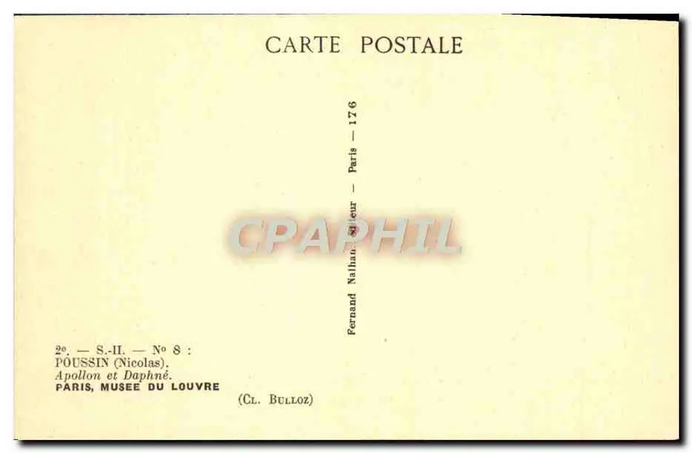 Apollon e Daphné — Nicolas Poussin — editor Nathan, n° 8 - Verso