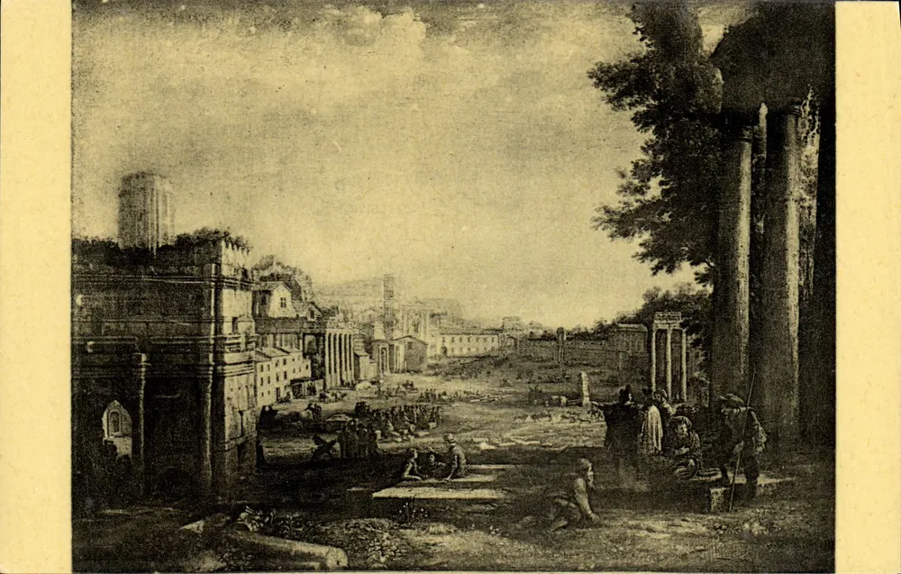 Ansicht des Campo Vaccino in Rom — Claude Lorrain genannt Gellée — Verlag Nathan, n° 177 - Vorderseite