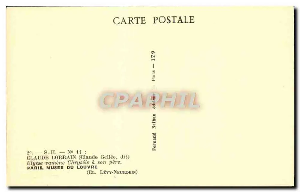 Ulysses bringt Chryséis zu ihrem Vater — Claude Gellée genannt Claude Lorrain — Verlag Nathan, Serie S.II Nr. 11 - Rückseite