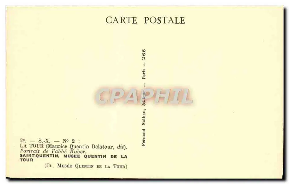 Porträt des Abbé Huber — Maurice Quentin Delatour — Verlag Nathan, n° 266 - Rückseite