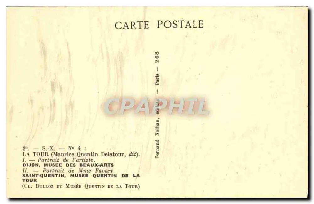 Portrait des Künstlers und Portrait von Madame Favart — La Tour (Maurice Quentin de) — Fernand Nathan, Verlag - Rückseite