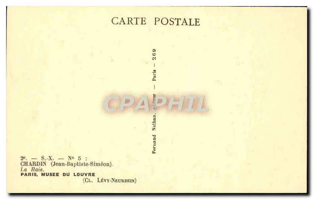 Die Aal — Jean-Baptiste-Siméon Chardin — Edition Nathan, Paris, Nr. 269 - Rückseite