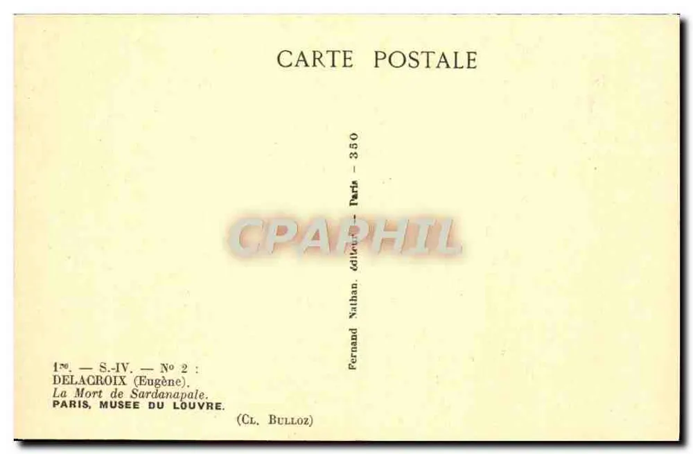 Der Tod des Sardanapale — Eugène Delacroix — Edition Fernand Nathan - Rückseite