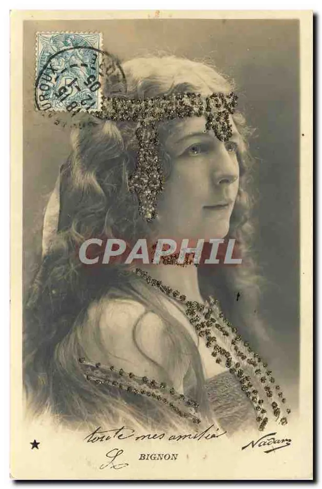 Frau im Diadem und Halskette — L. BIGNON — Nudan - Vorderseite