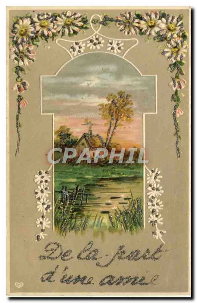 Paisagem rural — casa à beira de um lago — editor não visível - Frente