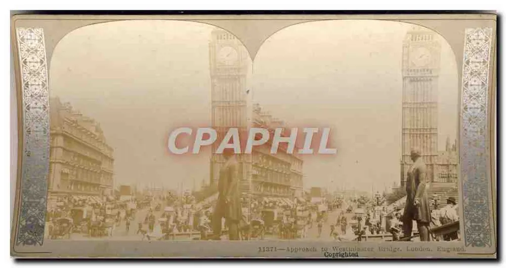 Anfahrt zum Westminster Bridge, London, England — 11371 — Copyrighted - Vorderseite