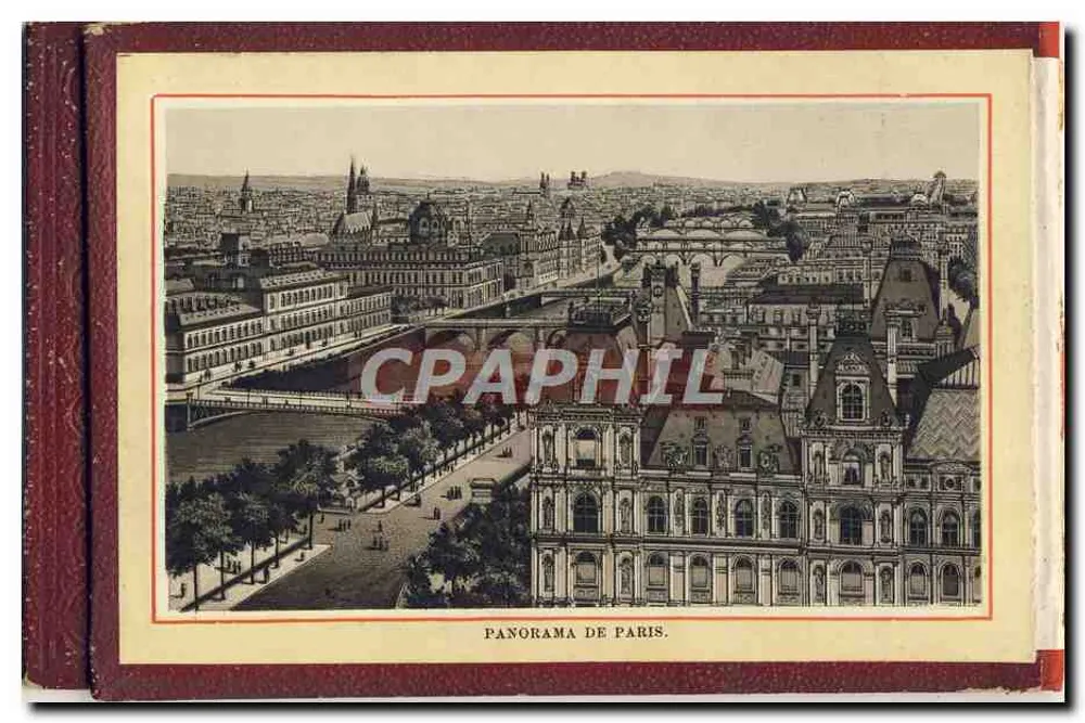 Panorama de Paris — vue aérienne de la Seine et des bâtiments historiques — éditeur CPAPHIL, n° de série non visible - Frente