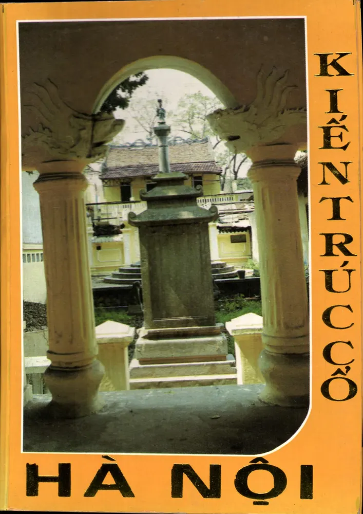 Hà Nội — vue d'un monument à travers un arc à colonnes sculptées — éditeur Kiến Trúc Cổ, impr. sur la carte - Awers