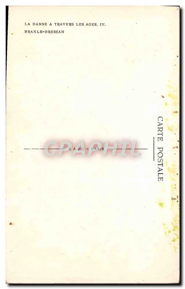 Tanz durch die Zeiten. IV — Branle-Bressan — Verleger: Branle-Bressan, Paris - Rückseite