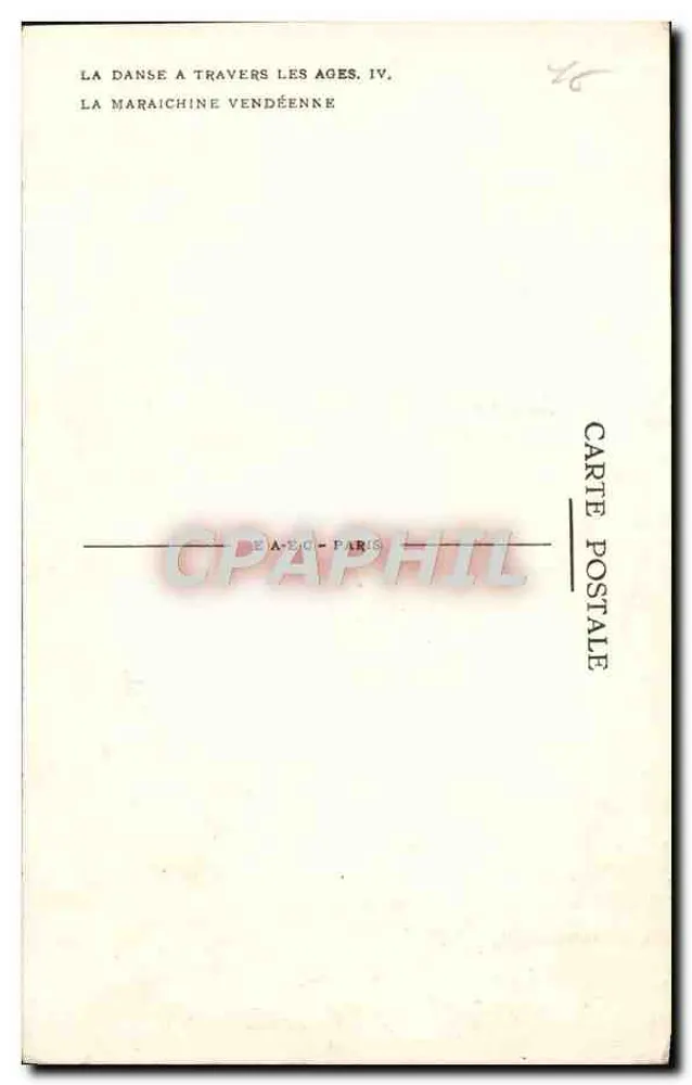 Die Vendéanerin am Markt — Tanz durch die Zeiten, IV — Verlag A.E.C. Paris - Rückseite