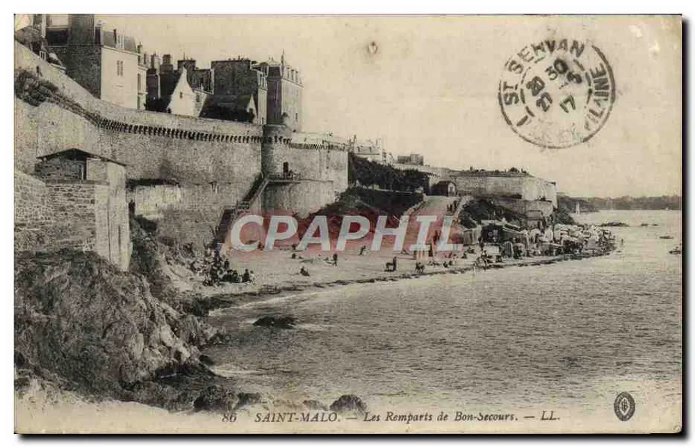 SAINT-MALO — Les Remparts de Bon-Secours — LL. Éditeur LL. N° 86 - Vorderseite