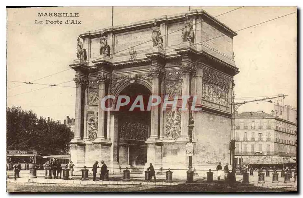 Marselha — A Porta de Aix — editor R. Rossy - Frente