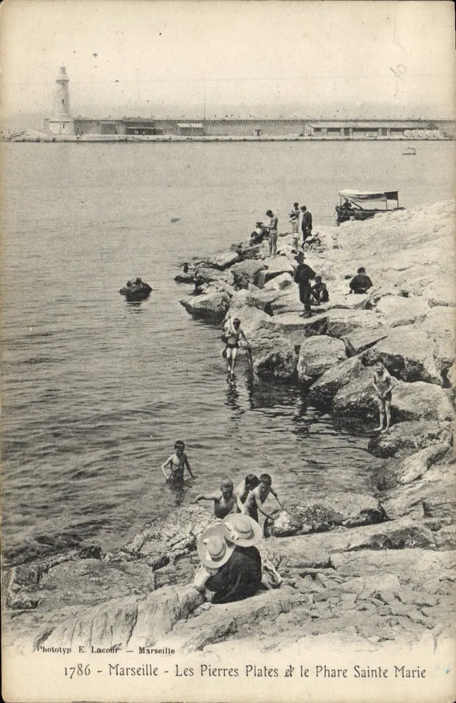 Marseille — Die Flachen Steine & der Leuchtturm Sainte Marie — Phototyp E. Lacour — n° 1786 - Vorderseite