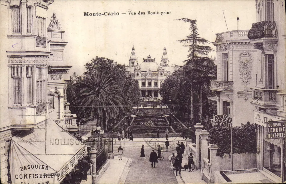 Monte-Carlo — Vista dos Boulingrins — Pasquier Confiserie - Frente