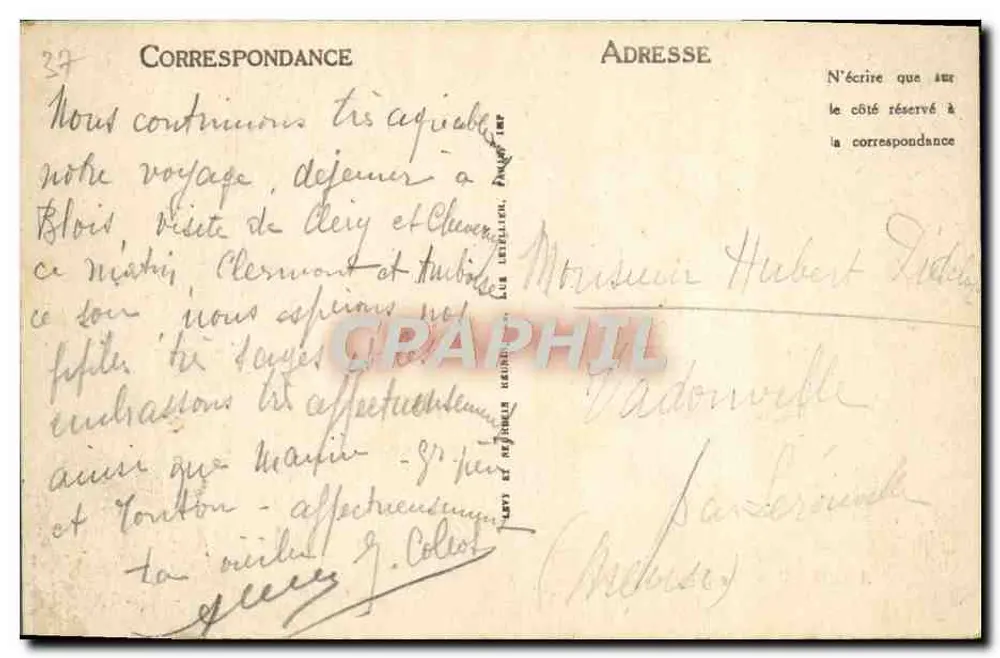 Amboise — Il Castello e il Pontile — LL 37 - Verso