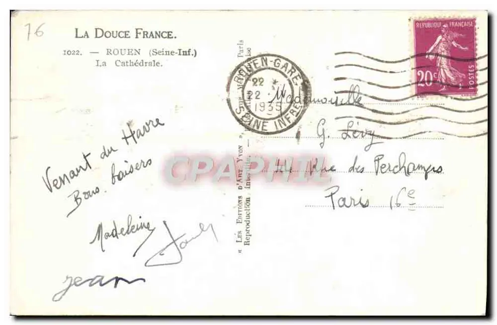 Katedra w Rouen — widok fasady — Yvon - Rewers