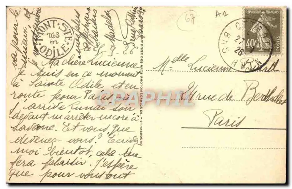 Monte Ste-Odile — ruínas de Birkenfels - Verso