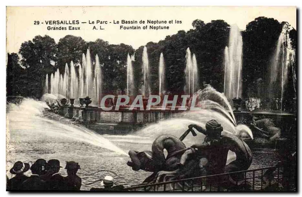Versailles — Der Park — Der Neptunbecken und die Grand Water Feature — A.L. - Vorderseite