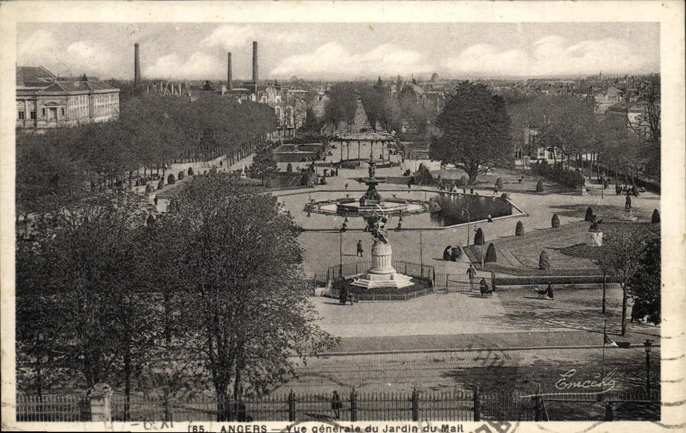 Angers — Vista geral do Jardim do Mail — Phototype Maurice Gildien, n° 185 - Frente