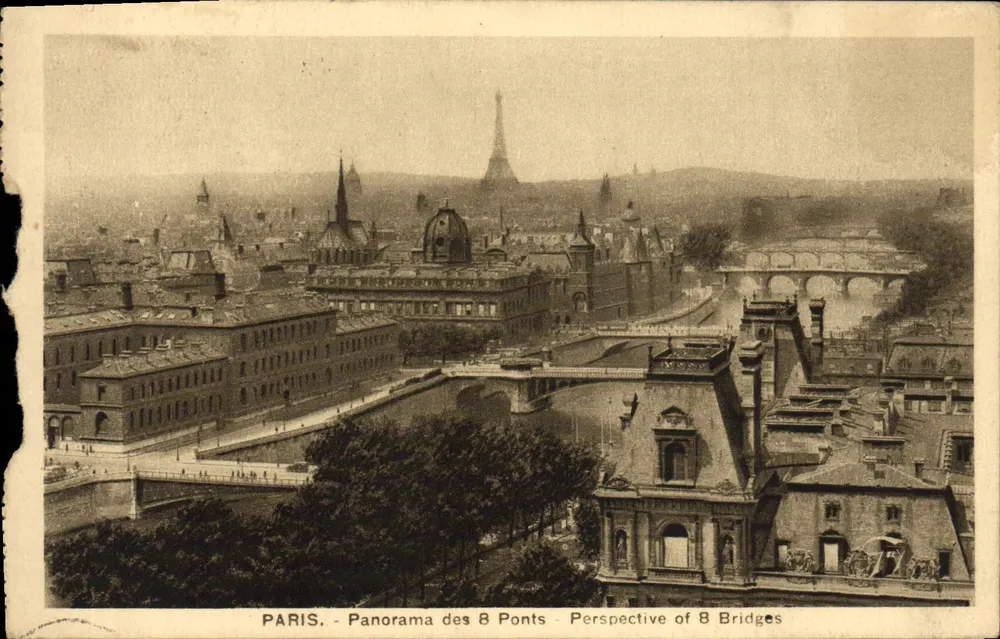 Paris - Panorama des 8 Ponts - Perspective of 8 Bridges - Éditeur : A. Leconte - Frente