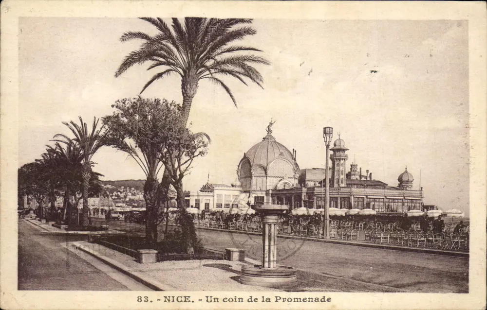 Nice — Um canto da Promenade — L. Gilletta e Cie, n°83 - Frente
