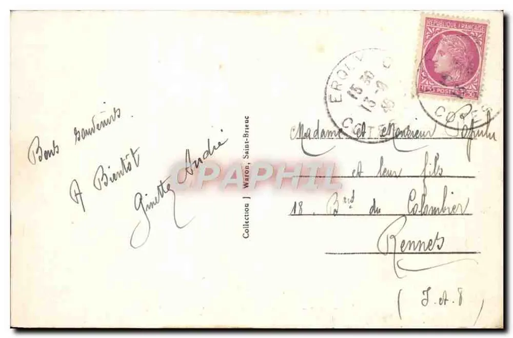 Cap Fréhel — O Forte de Lalatte — A.W. - 29009 - Verso