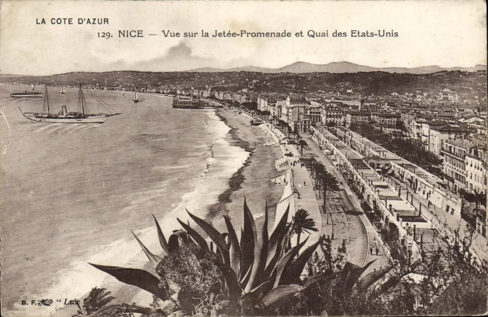 Nice — Ansicht der Mole Promenade und Quai des États-Unis — S.F. Lux, Nr. 129 - Vorderseite