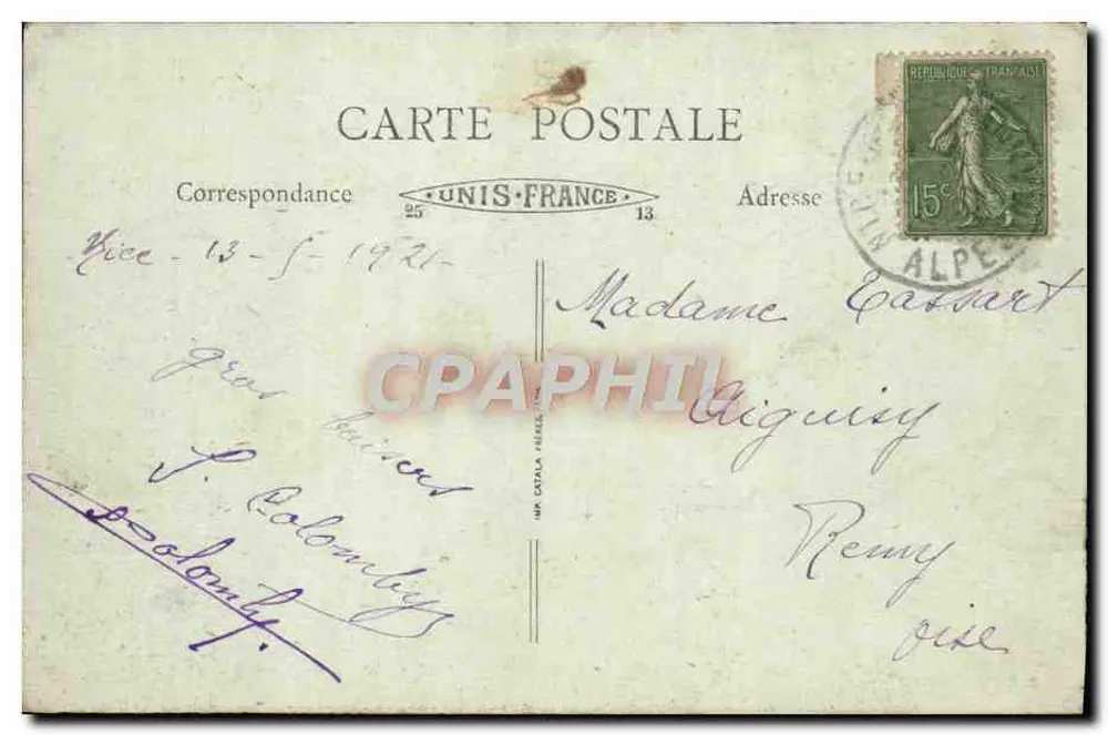 Nice — Ansicht der Mole Promenade und Quai des États-Unis — S.F. Lux, Nr. 129 - Rückseite