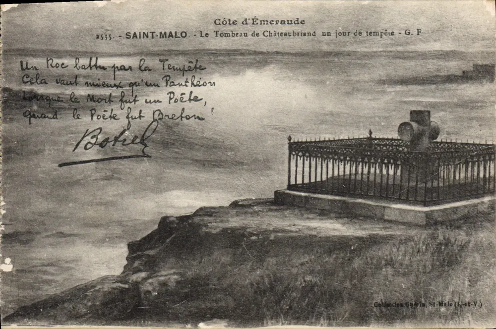 Küste von Émeraude - Das Grab von Châteaubriand an einem stürmischen Tag - G. F. - Vorderseite