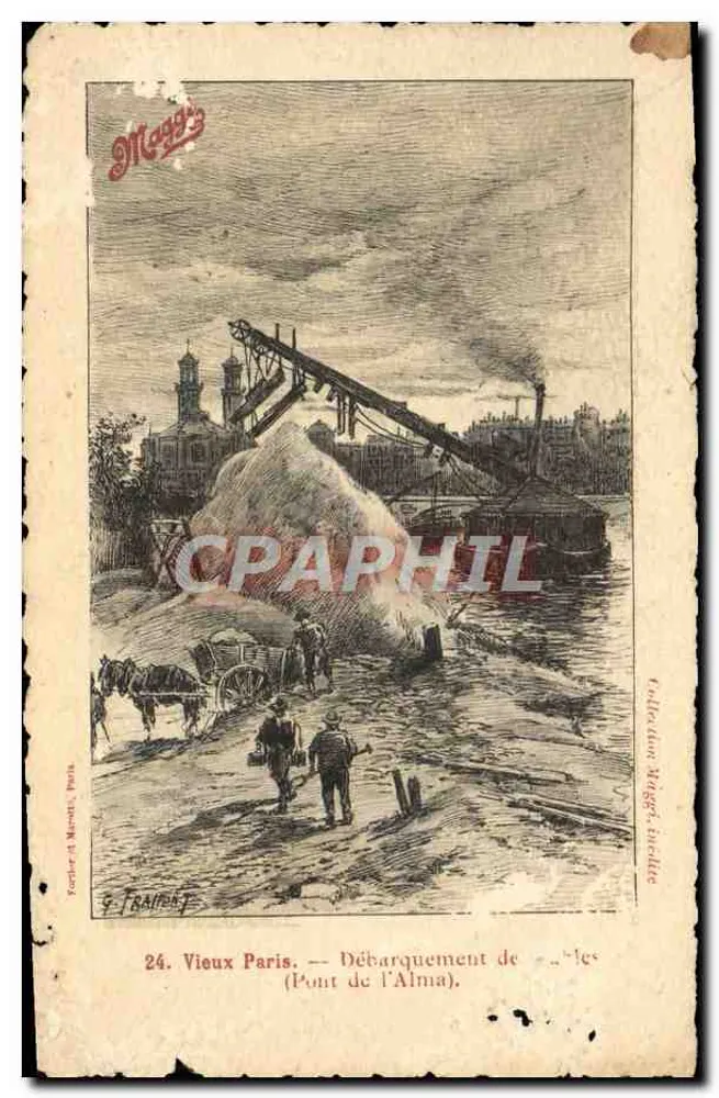 Altes Paris — Anlegestelle von « -1er » (Brücke Alma) — Maggi's, Maggi-Local-Sammlung - Vorderseite