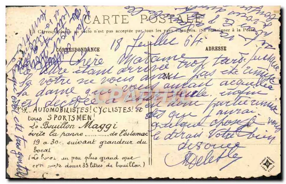 Altes Paris — Anlegestelle von « -1er » (Brücke Alma) — Maggi's, Maggi-Local-Sammlung - Rückseite