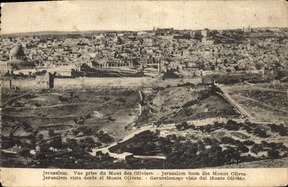 Jerusalem — Blick vom Berg der Oliven — Universal-Karteikarte - Vorderseite