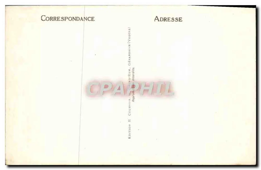 Gérardmer — Vista Geral — Edição R. Courtois, Gérardmer (Vosges) - Verso