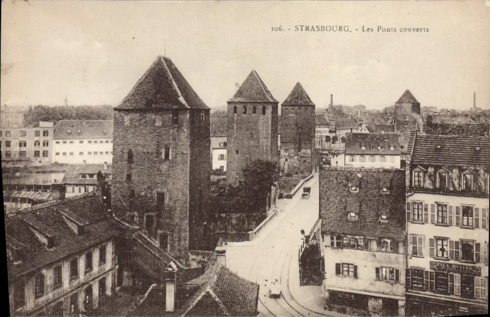 Estrasburgo - Os Pontes Cobertos — editor Ch. Berderet, n° 106 - Frente