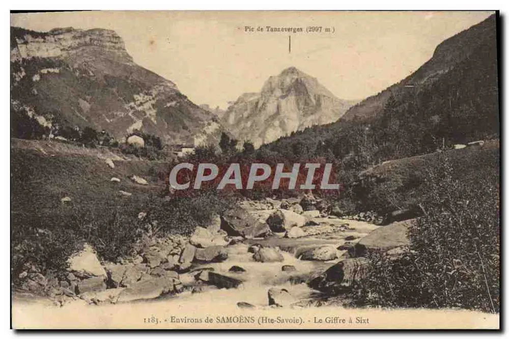 Pic de Tanneverges (2907 m) — Ao redor de SAMOËNS (Alta Saboia) — Le Giffre à Sixt — editor L. Faurns - Frente