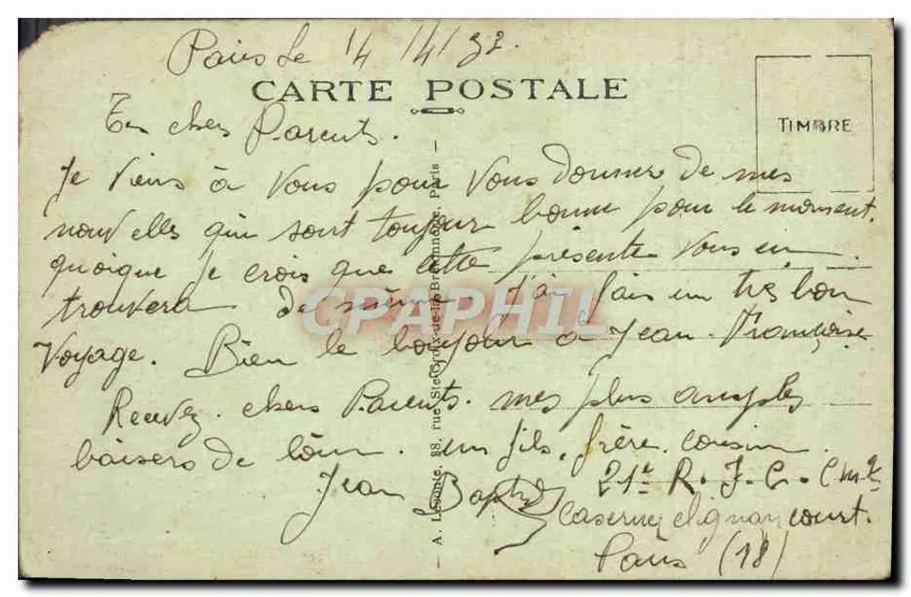 Paris - Place de la Nation - Der Sieg der Republik - A.L. n°160 - Rückseite