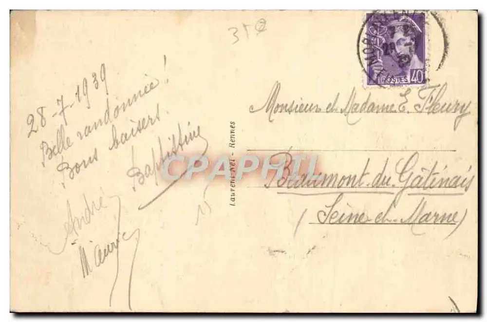 Dinard — Pointe du Moulinet — Côte d'Émeraude — editor Loïc, n° 1394 - Verso