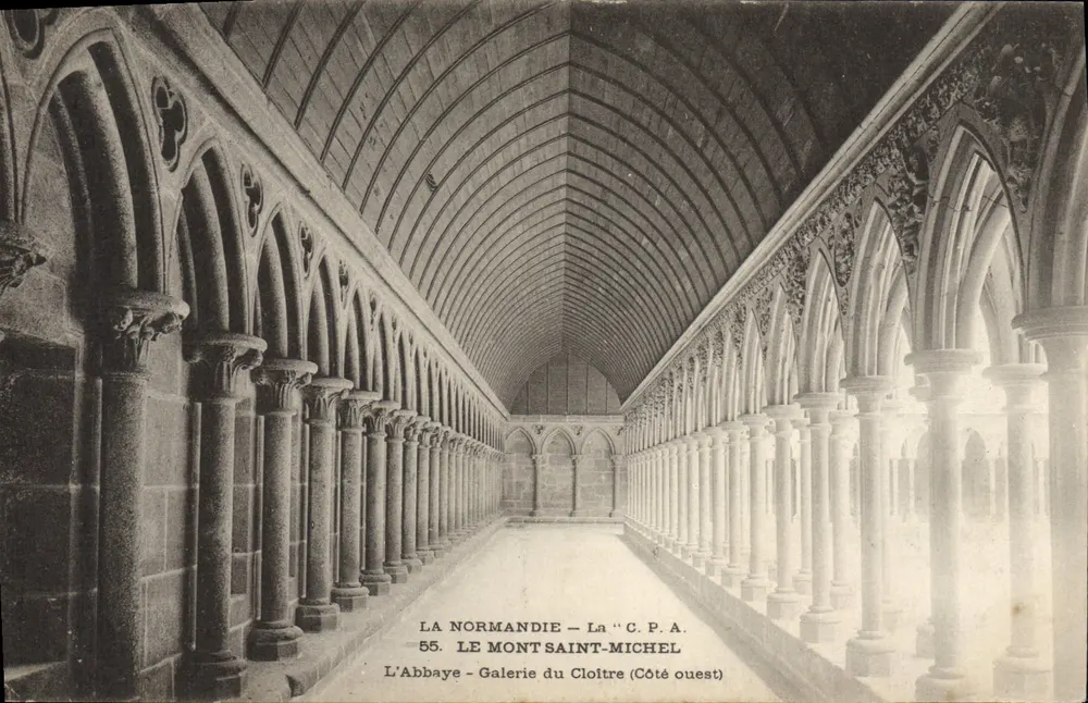 Mont Saint-Michel — Galerie des Cloîtres (Westseite) — Antike Ansichtskarte n°55 - Vorderseite