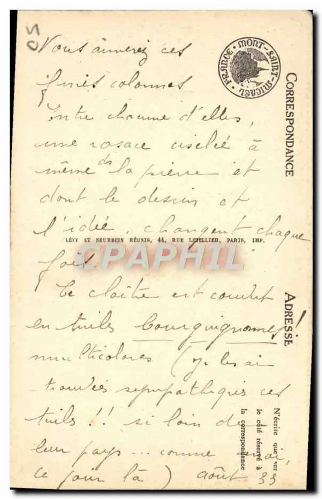 Monte-Santo-Michel — O Claustro — LL - Verso