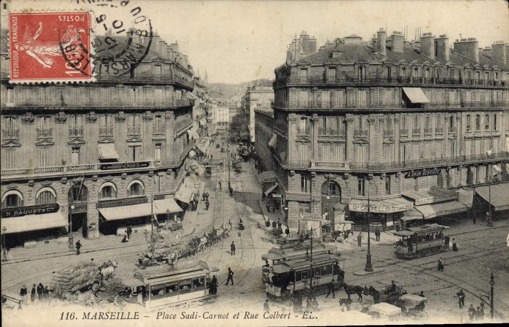 Marselha — Place Sadi-Carnot e Rue Colbert — EL. n°116 - Frente