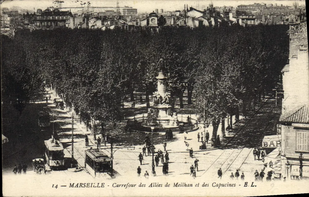 Marseille — Kreuzung der Allées de Meilhan und Capucines — B.L. n°14 - Vorderseite
