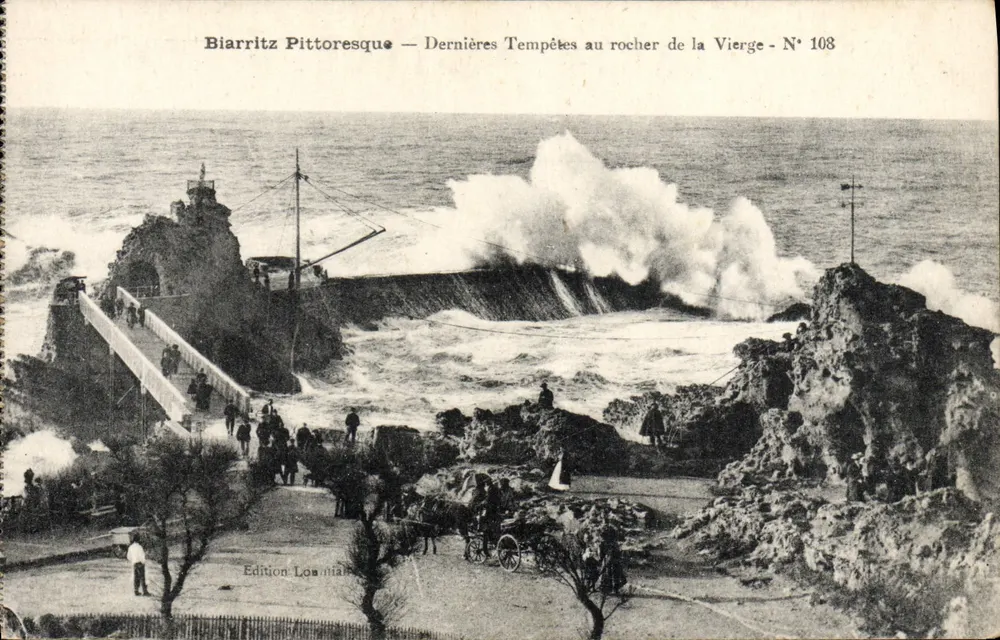 Biarritz Pittoresque — Letzte Stürme am Felsen der Jungfrau — Nr. 108 - Vorderseite