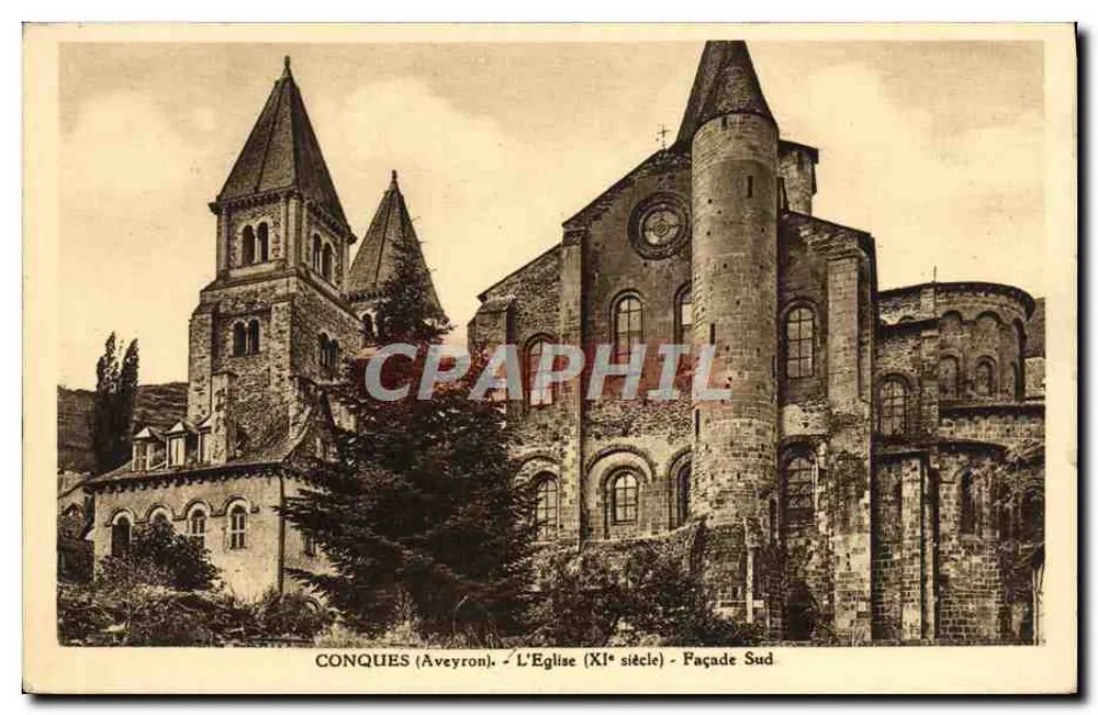 Conques (Aveyron) — A Igreja (século XI) — Fachada Sul - Frente